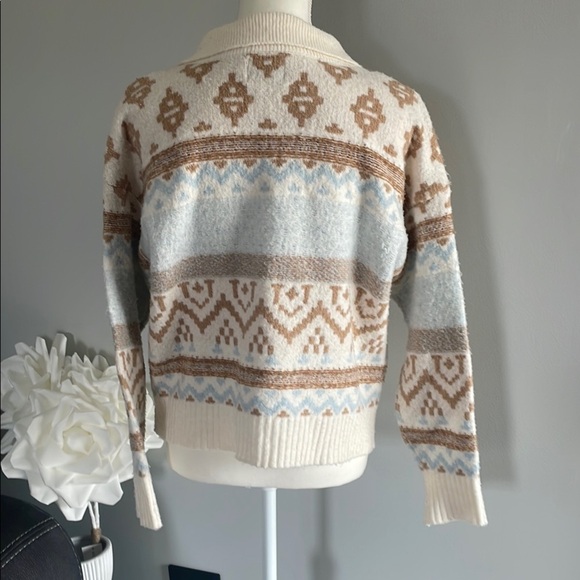 Pink Rose Women's Cream and Brown Patterned Sweater - Picture 4 of 7